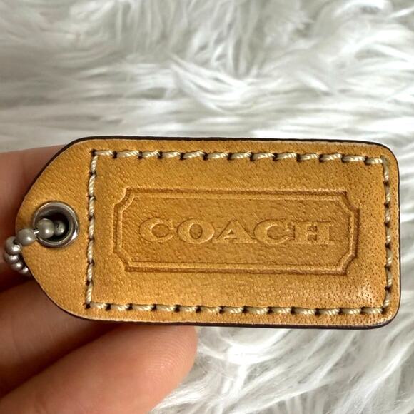 2" COACH Khaki Tan Fob Bag Charm Hang tag Hangtag - Picture 1 of 2